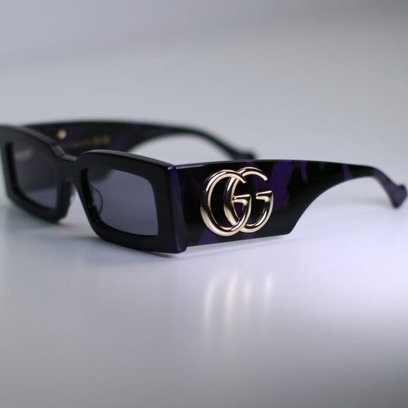 NEW Gucci Sunglasses GG1425S 003 Purple And Green Havana/Grey Lavender - Picture 12 of 14